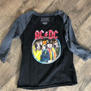 AC/DC three quarters length baseball tee